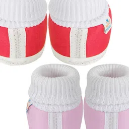 NESKA MODA Red Cotton Booties image 4