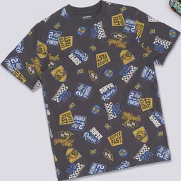 Pantaloons Junior Boys Graphic Printed Round Neck Cotton T-shirt-picture-36