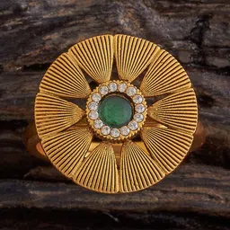 Kushal's Fashion Jewellery Gold-Plated Stone-Studded Antique Finger Ring-picture-15
