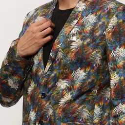 SHOWOFFFF Printed Slim-Fit Notched Lapel Long Sleeves Single-Breasted Blazers image 5