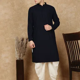 House of Pataudi Men Ethnic Motifs Embroidered Festive Straight Kurta image 1