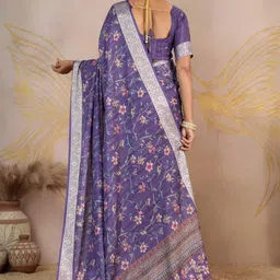 TIRA Floral Poly Crepe Saree image 2