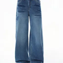 KPOP Men Regular Fit Mid-Rise Light Fade Jeans-picture-24