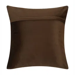 Myntra Elegant Homes Brown & Gold-Toned 3 Pieces Abstract Velvet Square Cushion Covers image 4