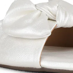 Inc 5 Women Textured Open Toe Flats with Bow image 2