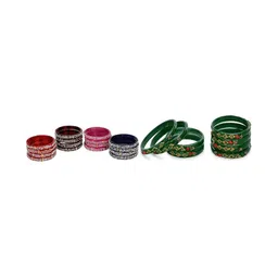 SOMIL Set of 24 Green Glass Bangle-picture-39