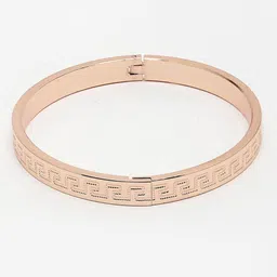 The Roadster Lifestyle Co Men Rose Gold-Plated Kada Bracelet image 2