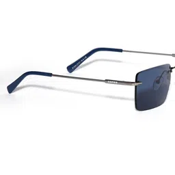 Espee Men Gunmetal-Toned Rectangle Sunglasses with Blue UV Protected Lens ESS1004C3SG image 2