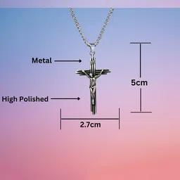 M Men Style Stainless Steel Silver-Plated Religious Lord Jesus Pendant image 2
