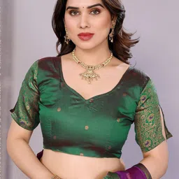 Snofi Creation Woven Design Zari Kanjeevaram Saree image 2