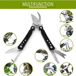 serplex Folding Gardening Shears Hand Bypass Pruner Safety Lock Folding Gardening Shears Hand Bypass Pruner with Mini Tools for Cutting Grafting Bypass Pruner image 3