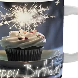 Mr UVD White & Blue Graphic Printed Ceramic Glossy Mug - 350 ml-picture-21