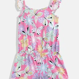 THE CHILDREN'S PLACE Girls Flutter Sleeves Floral Printed Playsuit-picture-19