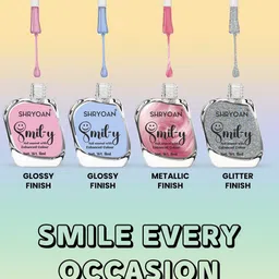 SHRYOAN Smiley Nail Paint With Enriched Color - 11 ml - Scarlet Red 09 image 5