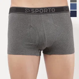Sporto by Macho Pack Of 4 Combed Cotton Short Trunks-image-91