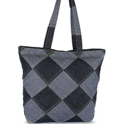 Pose india Checked Shopper Tote Bag with image 3