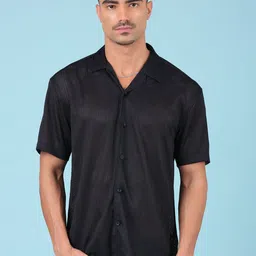 THE BEETEL HOUSE Men Relaxed Textured Casual Shirt image 4