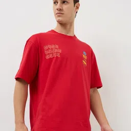 SPYKAR Men Typography Printed Round Neck Cotton Relaxed Fit T-shirt image 4