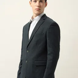 Arrow Self Design Tailored Fit Single-Breasted Notched Collar Formal Blazer image 4