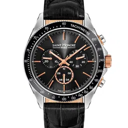 SAINT HONORE PARIS Le Bourget Men Textured Leather Analogue Watch LB896001-67NIR image 1