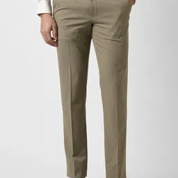 Van Heusen Men Textured Slim Fit Mid-Rise Formal Trousers-image-81