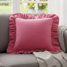 PILLOW TREE 1-Pieces Pink Cotton Square Cushions image 4