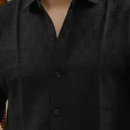 Metronaut Men Textured Spread Collar Short Sleeves Casual Shirt image 3