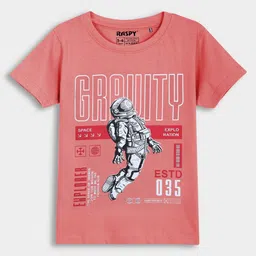 RASPY Boys Graphic Printed Pack Of 2 Round Neck Pure Cotton Regular Fit Tshirt image 4
