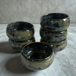 freakway Ceramic Dessert Bowl Freakway®Studio Pottery Blue Glazed Ceramic Bowls – 6 Pc-picture-17