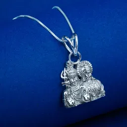 zalkari 925 Sterling Silver God Shiv Parvati Pendant for Men & Women Rhodium Sterling Silver Locket-picture-26
