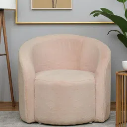 casacraft from pepperfry Ramee Faux Fur Fabric 1 Seater Sofa in Baby Pink Colour-picture-28