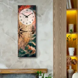 olive tree Multicolour Rectangle 24 Inches Wooden Wall Clock (Abstract)-picture-24