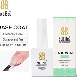 bolt bee Tempered Top Coat and Base Coat Soak Off Gel Nail Polish set for Nail Art image 3