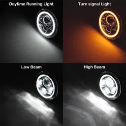 dongreela LED Headlight for Mahindra, Royal Enfield Classic 350, Classic 500, Bullet 350, Bullet Electra, Thar image 5