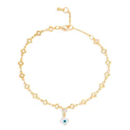 MINUTIAE Gold-Plated Crystals Studded Anklet image 2