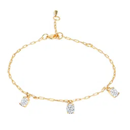 MINUTIAE Gold-Plated Artificial Stones Studded Anklet image 3