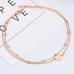 Shining Diva Fashion Rose Gold-Plated Anklet image 4
