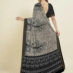Fevinaa Batik Zari Silk Cotton Bagru Saree image 3