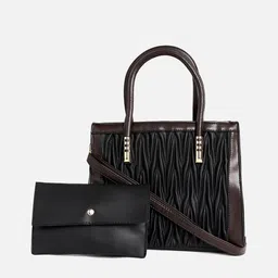 HAUTE SAUCE byCampus Sutra Textured Handheld Bag With Pouch image 4