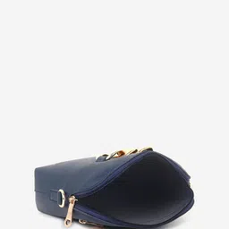 Black Spade Chain Detail Sling Bag With Card Holder image 5
