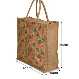 Kuber Industries Strawberry Printed Structured Handheld Bag image 2