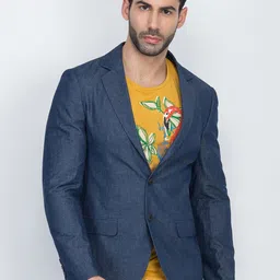 Antony Morato Men Blue Solid Slim-Fit Single-Breasted Blazer-picture-38