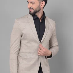 Crimsoune Club Striped Notched Lapel Single Breasted Slim Fit Blazer-image-28