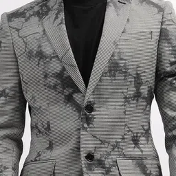 Iconic Printed Notched Lapel Collar Slim-Fit Single-Breasted Blazer image 2