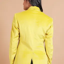 Talethread Notched Lapel Collar Cotton Single Breasted Blazer image 5