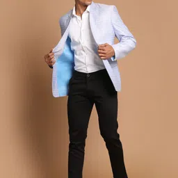 VASTRAMAY Floral Self-Design Jacquard Single-Breasted Blazer image 3