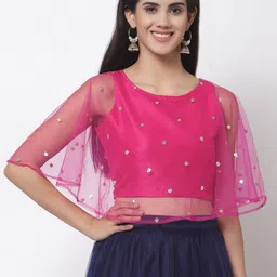 studio rasa Embroidered Saree Blouse-image-56