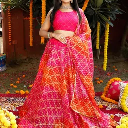 Indi INSIDE Embroidered Ready to Wear Lehenga & Unstitched Blouse With Dupatta-image-41