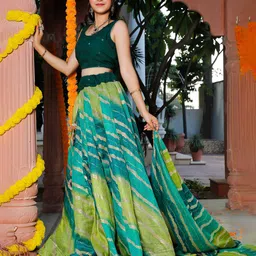 Jaipur Folk Embroidered Sequinned Ready to Wear Lehenga & Unstitched Blouse With Dupatta image 3