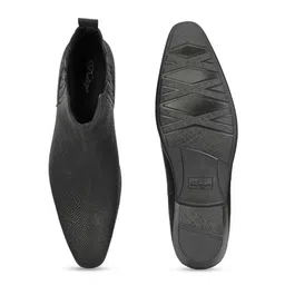 Delize Men Black Textured Heeled Boot image 5